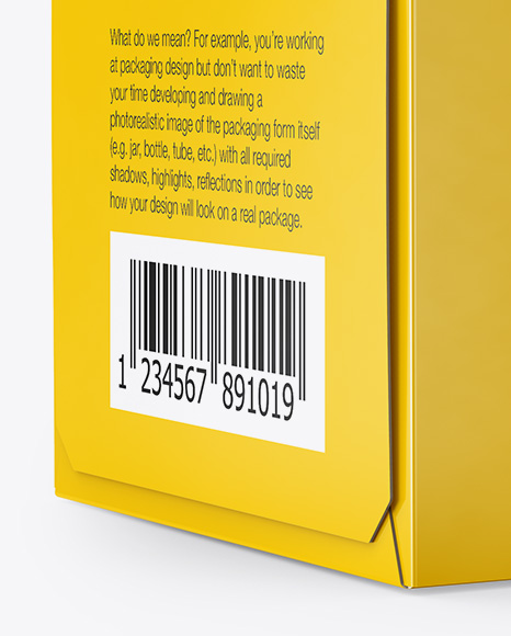 Paper Box Mockup - Half Side View