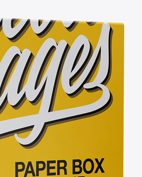 Paper Box Mockup - Half Side View