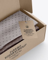 Kraft Paper Box With Socks Mockup - Half Side View (High-Angle Shot)