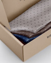 Kraft Paper Box With Socks Mockup - Half Side View (High-Angle Shot)