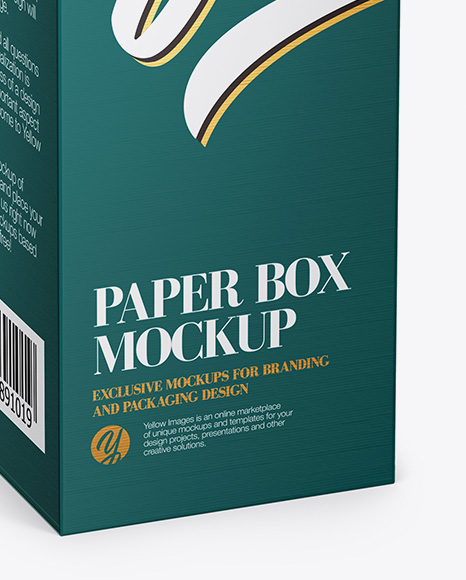 Textured Box Mockup - Half Side View (High Angle Shot)