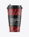 Coffee Cup With Sleeve Mockup - Front View