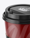 Coffee Cup With Sleeve Mockup - Front View (High-Angle Shot)