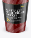 Coffee Cup With Sleeve Mockup - Front View (High-Angle Shot)