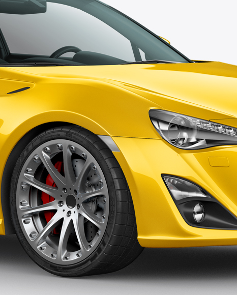 Toyota GT86 Mockup - Half Side View - Free Download Images High Quality