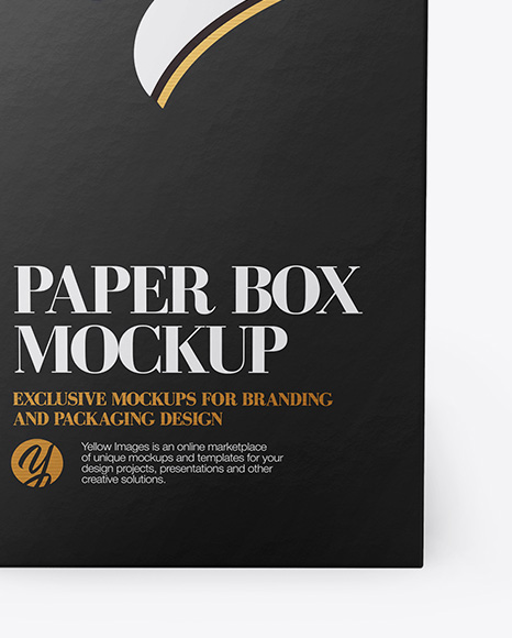 Paper Box Mockup - Front View (High Angle Shot)