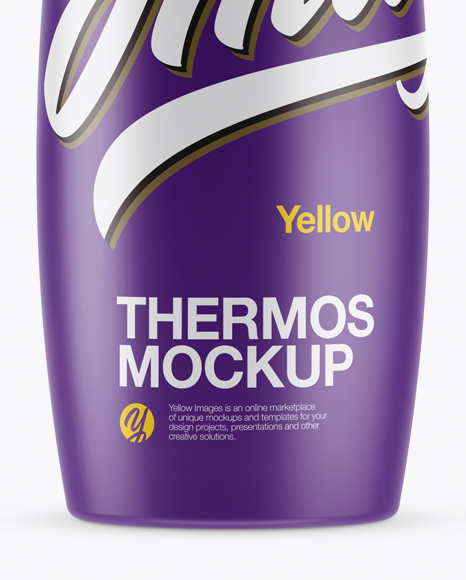 1L Matte Thermos Mockup