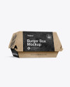 Kraft Burger Box Mockup - Half Side View