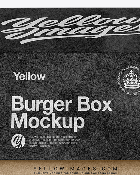 Kraft Burger Box Mockup - Front View (High-Angle Shot)