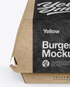 Kraft Burger Box Mockup - Front View (High-Angle Shot)