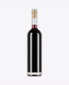 Clear Glass Red Wine Bottle Mockup