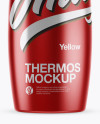 1L Matte Metallic Thermos Mockup