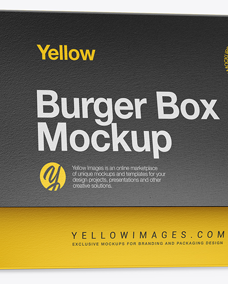 Burger Box Mockup - Half Side View