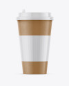 Paper Coffee Cup With Sleeve Mockup - Front View