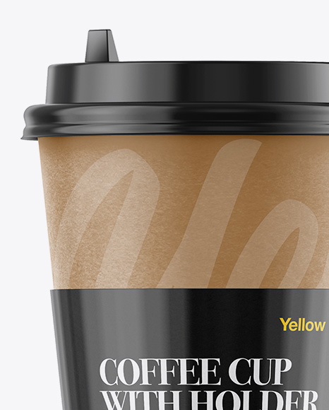 Paper Coffee Cup With Sleeve Mockup - Front View