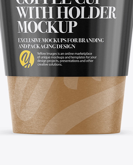 Paper Coffee Cup With Sleeve Mockup - Front View