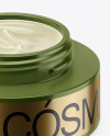 50ml Opened Matte Cream Jar Mockup (High-Angle Shot)