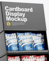 Cardboard Display w/ Pouches Mockup - Hal Side View