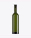 Antique Green Glass Bottle With White Wine Mockup