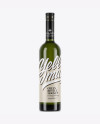 Antique Green Glass Bottle With White Wine Mockup