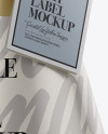 Metallic Bottle With Paper Label Mockup