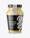 Clear Glass Jar with Mustard Sauce Mockup