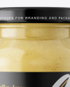 Clear Glass Jar with Mustard Sauce Mockup