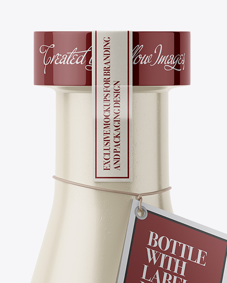 Ceramic Bottle With Paper Label Mockup