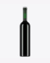 Green Glass Bottle With Red Wine Mockup