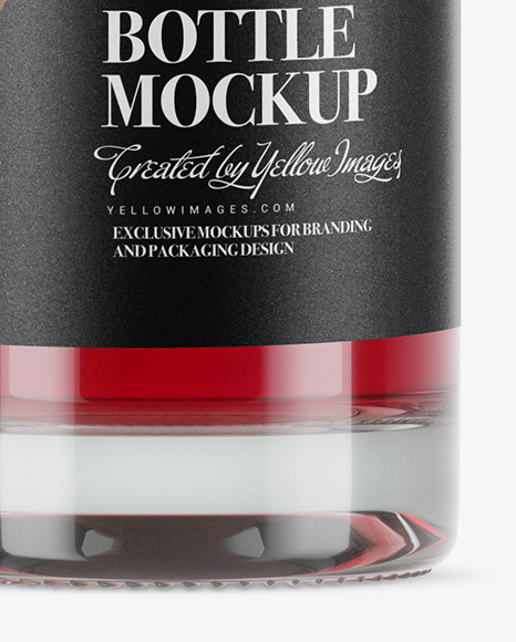 Clear Glass Bottle With Pink Wine Mockup