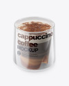 Cappuccino Coffee Cup with Cinnamon Mockup - High-Angle Shot & Top View