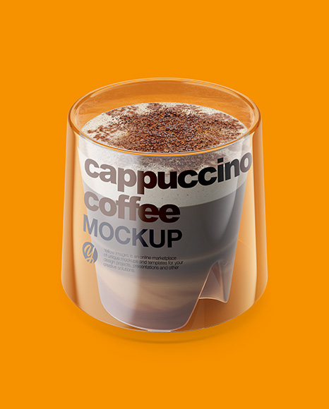 Cappuccino Coffee Cup with Cinnamon Mockup - High-Angle Shot & Top View