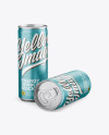 Two Aluminium Cans With Condensation &amp; Metallic Finish Mockup