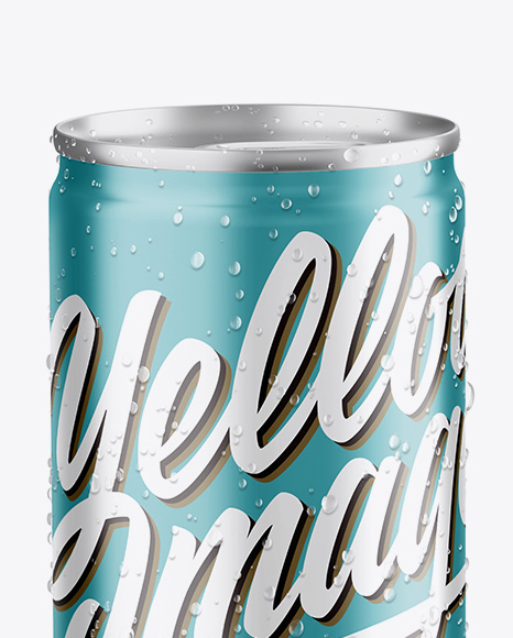 Two Aluminium Cans With Condensation & Metallic Finish Mockup