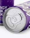 Two Matte Aluminium Cans With Condensation Mockup