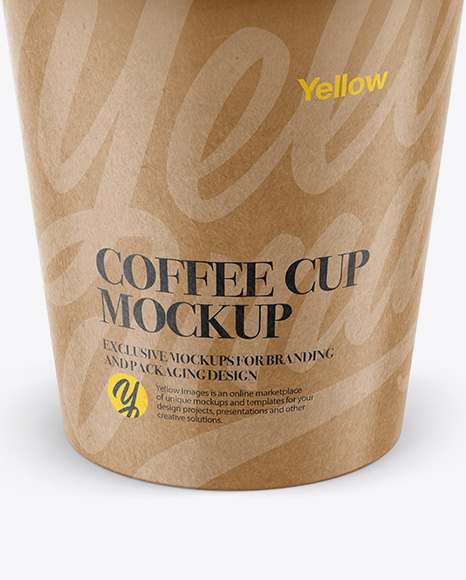 Paper Coffee Cup Mockup - Front View (High-Angle Shot)