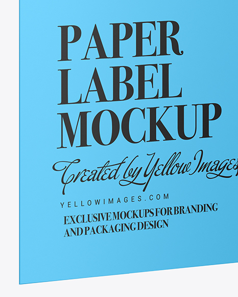 Glossy Paper Label With Rope Mockup - Half Side View