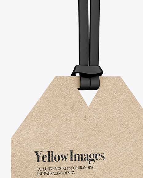 Kraft Paper Label With Rope Mockup - Half Side View Kraft Paper Label With Rope Mockup - Half Side View
