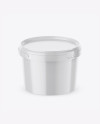 Glossy Plastic Bucket Mockup - Half Side View (High-Angle Shot)