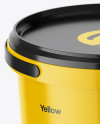 Glossy Plastic Bucket Mockup - Half Side View (High-Angle Shot)