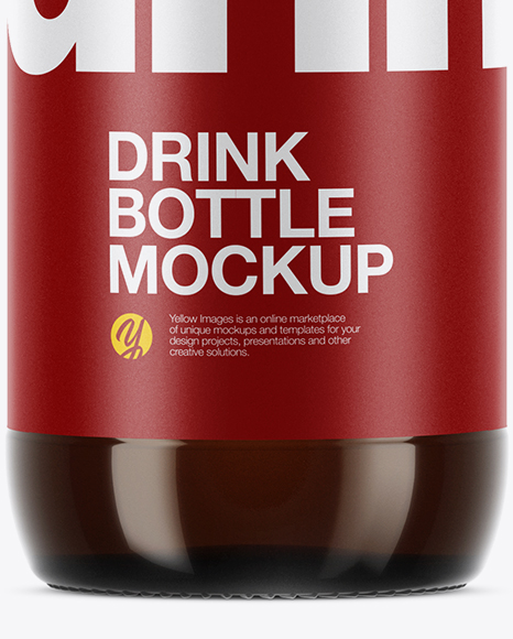 Amber Glass Bottle Mockup