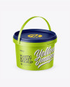 Matte Plastic Bucket Mockup - Half Side View (High-Angle Shot)