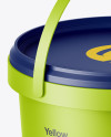 Matte Plastic Bucket Mockup - Half Side View (High-Angle Shot)