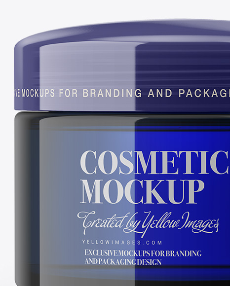 Blue Cosmetic Jar Mockup Blue Cosmetic Jar Mockup