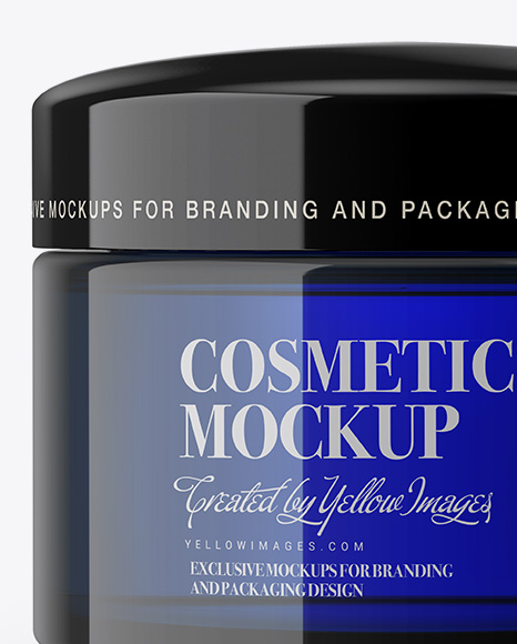 Blue Cosmetic Jar Mockup Blue Cosmetic Jar Mockup