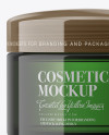 Green Cosmetic Jar Mockup