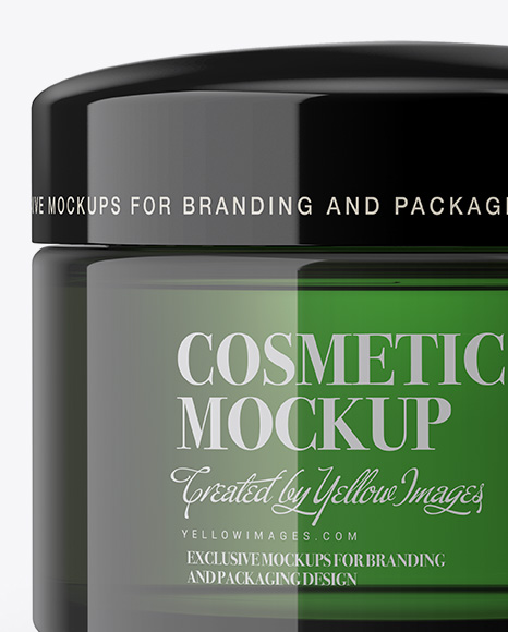 Green Cosmetic Jar Mockup Green Cosmetic Jar Mockup