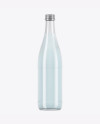 Clear Glass Blue Drink Bottle Mockup