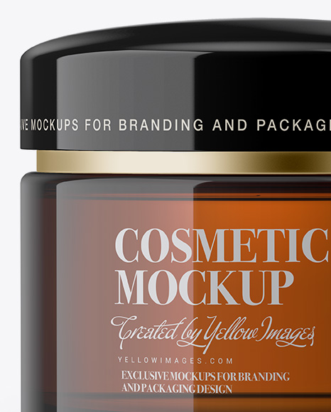 Amber Cosmetic Jar Mockup Amber Cosmetic Jar Mockup