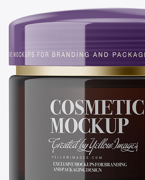 Dark Amber Cosmetic Jar Mockup Dark Amber Cosmetic Jar Mockup